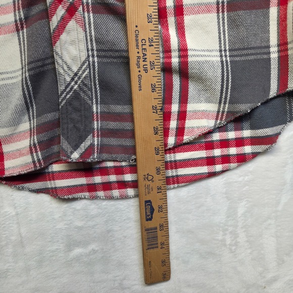 VTG Wrangler Shirt Mens 17x35 Western Pearl Snap X Long Tails Plaid Thick - Picture 9 of 12